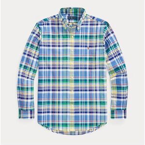 Polo Ralph Lauren NWT Classic Fit Oxford Shirt Blue/Red Multi Small